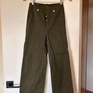Women’s  Olive Green Sailor Flare Pants fl